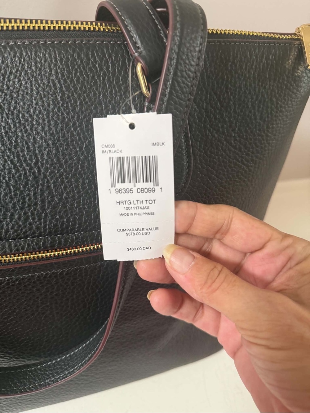 Coach Black Pebbled Leather Gallery Tote with Gold Hardware and Tassels - Picture 5 of 10